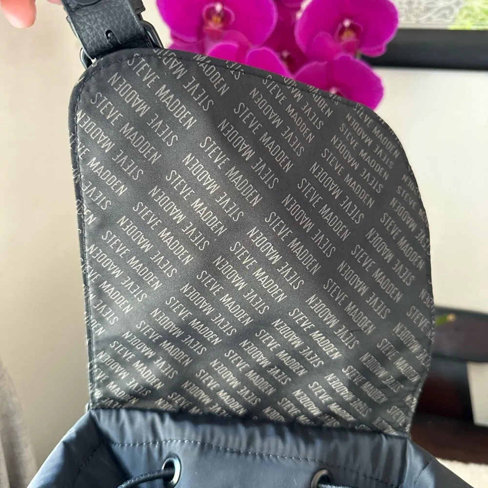 Steve Madden Black Backpack with Buckle Detail